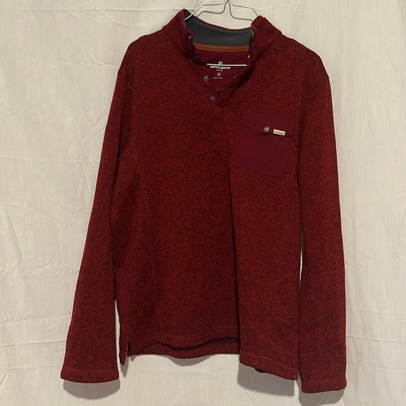 red Woolrich 1/4 snap pullover size medium - Picture 1 of 5
